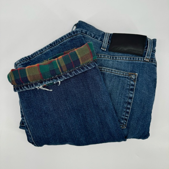Eddie‎ Bauer Mens Size 36x30 Straight Fit Flannel Lined Denim Blue Jeans Dark - Picture 1 of 8
